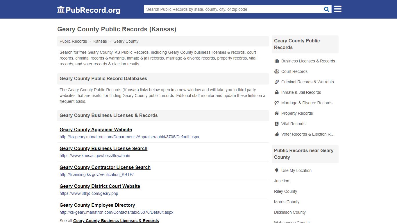 Free Geary County Public Records (Kansas Public Records)